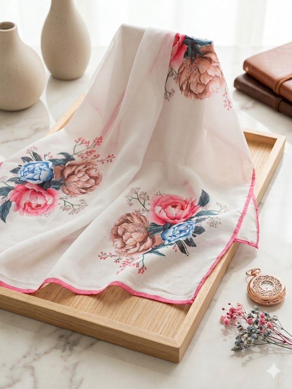 Bouquet d'Été Scarf Made in Turkey